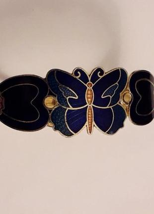 Красивый браслет в эмалях "бабочка".