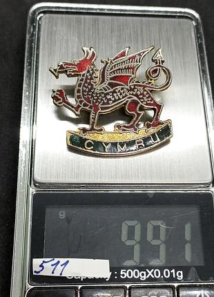 Значок уельс cymru - валлійський дракон або червоний дракон - 511