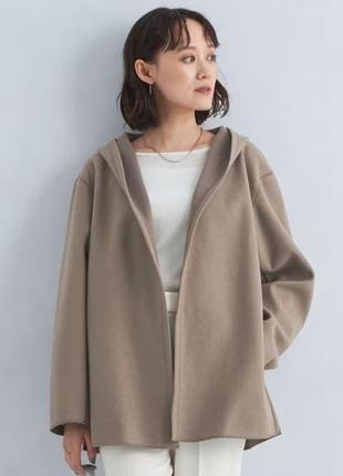 Кардиган шерстяной бомбер- худи с капюшоном zara wool coat boombier3 фото