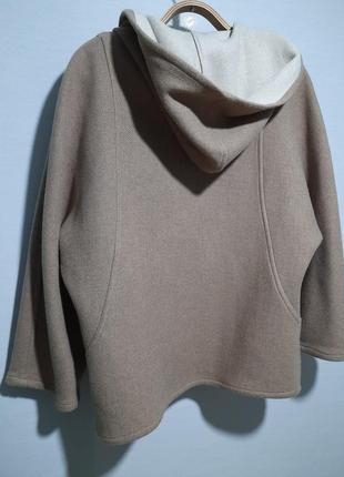 Кардиган шерстяной бомбер- худи с капюшоном zara wool coat boombier7 фото