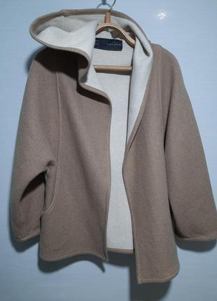 Кардиган шерстяной бомбер- худи с капюшоном zara wool coat boombier2 фото
