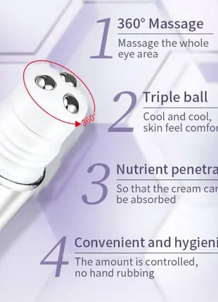 Крем для кожи вокруг глаз с тремя роликами против морщин o’cheal, 20 г3 фото