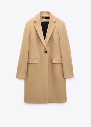 Стильное пальто zara manteco из итальянской шерсти