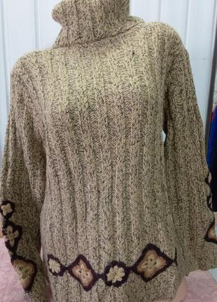 Италия.винтажный шерстяной, шерстяной свитер nuopai, женский.