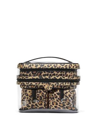 Леопардова косметичка leopard 4-piece makeup bag