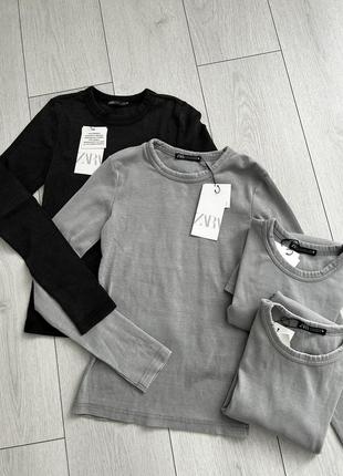 Лонгслив zara кофточка с вареным эффектом