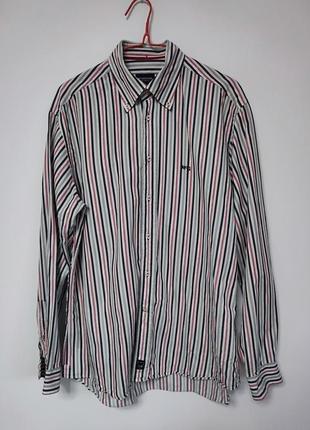 Рубашка рубашка мужская полоска белая серая розовая mc gregor man, размер l - xl.