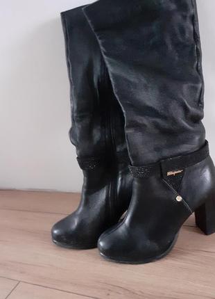 Высокие кожаные сапоги еврозима