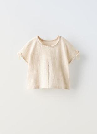 Трикотажна футболка slub з бантами zara 4608, 4609