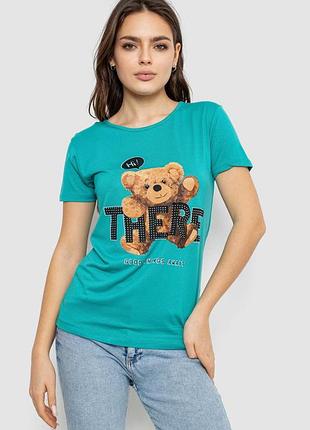 Футболка жіноча з принтом бірюзовий туреччина