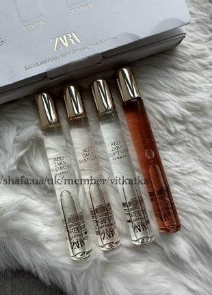 Набір 4шт*10мл духи zara red temptation elixir парфуми zara red temptation winter summer