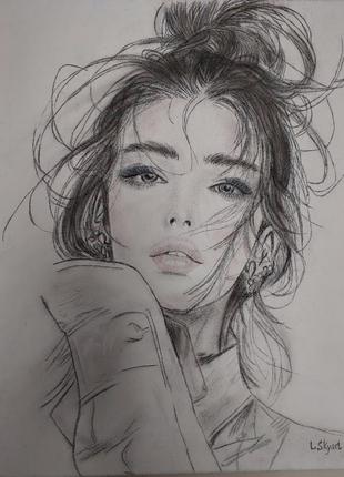 Портрет, авторский, "соскуса нежностью" 50×60