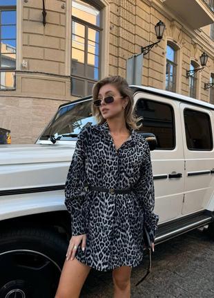 Рубашка джинс лео принт