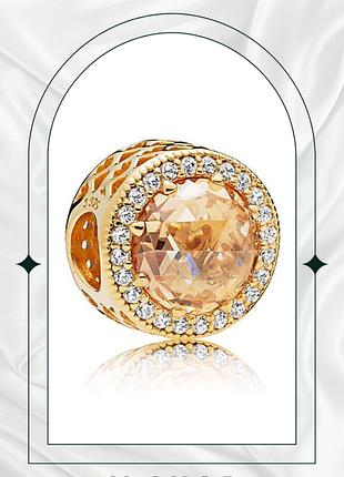 Серебряная бусина шарм "сияющие сердца" pandora (пандора) 761725clg с покрытием 14к золотом