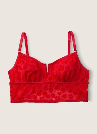 Victorias secret бралет pink flocked mesh bralette red pepper daisy