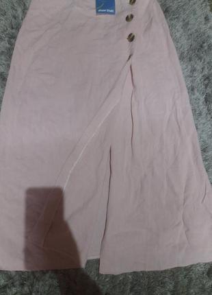 Юбка новая лен 21% вискоза 79%
невероятно легкая
меряла на м, но больше на l- xl, 46 р

п об пояс 38 см
п об стегон 48 см
длина изделия 78 см