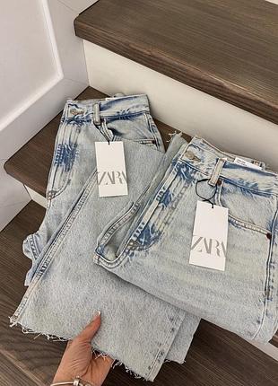 Світлі блакитні джинси джинсы zara wide leg 32 38