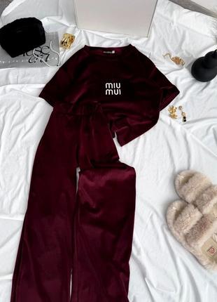 Стильный и удобный костюм женский велюровый спортивный повседневный с вышивкой качественный