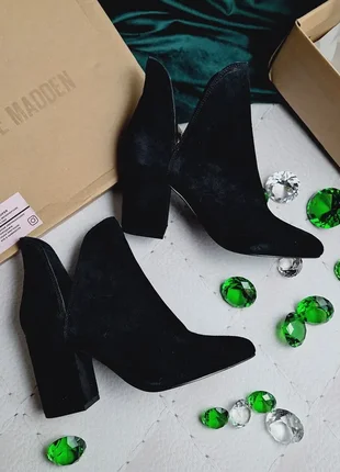 Steve madden оригінал чорні замшеві черевики на підборах