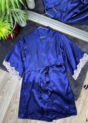 Атласний халат з мереживом новий 😍🌹