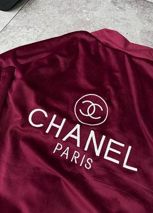 Спортивный велюровый костюм с вышивкой на спине шанель