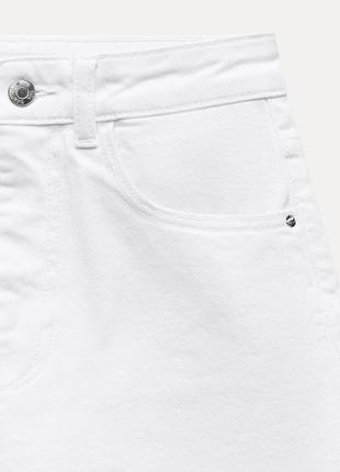 Zara білі джинсові шорти бермуди висока посадка зара4 фото