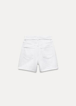 Zara білі джинсові шорти бермуди висока посадка зара3 фото