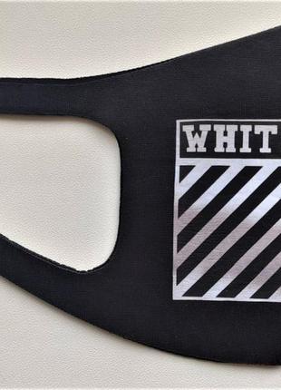 Многоразовая защитная неопреновая маска с логотипом  white off4 фото