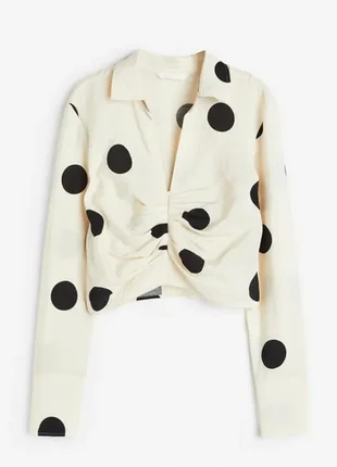 Вкорочена блуза в горох h&m