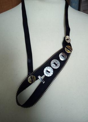 Чокер креативный необычный хендмейд винтаж текстиль-украшение на шею