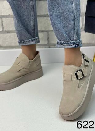 Жіночі анатомічні туфлі з натуральної шкіри замші