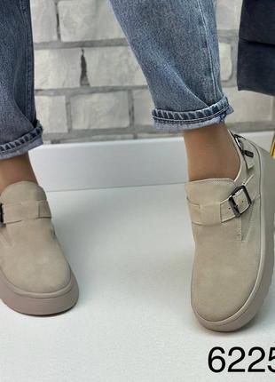 Жіночі анатомічні туфлі з натуральної шкіри замші