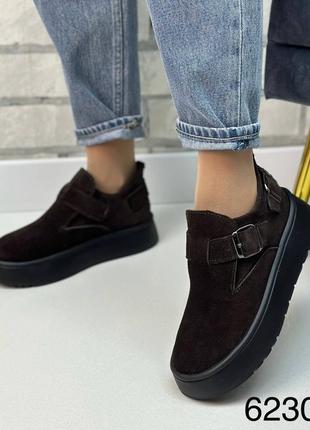 Жіночі анатомічні туфлі з натуральної шкіри замші