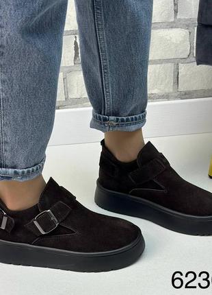 Жіночі анатомічні туфлі з натуральної шкіри замші