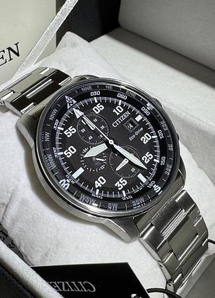 Годинник citizen men's aviator chronograph black dial eco-drive
