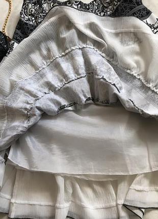 Костюм комплект женский нарядный белый чёрный летний юбка блузка блуза3 фото