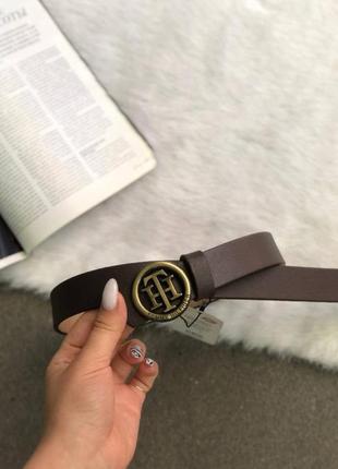 Ремень пояс женский кожаный в стиле Tommy hilfiger / ремень пояс женский кожаный коричневый