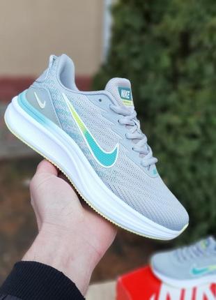 Кросівки nike zoom winflo сірі з бірюзою