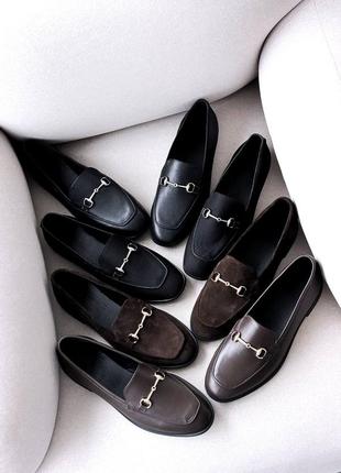 Лоферы женские натуральная замша/ кожа