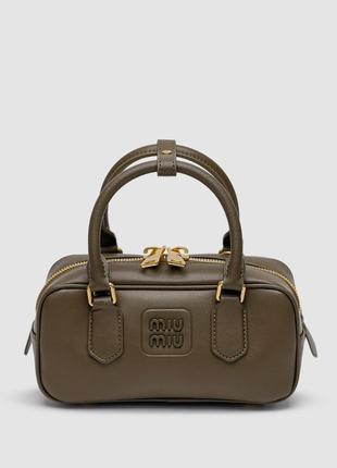 Сумка  prada medium olive leather tote bag