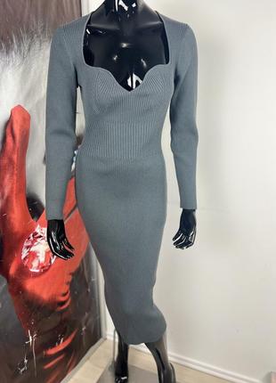 Платье миди в рубчик h&amp;m 4