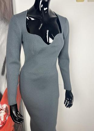 Платье миди в рубчик h&amp;m 6