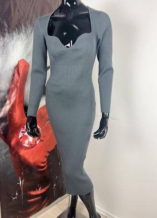 Платье миди в рубчик h&amp;m 3