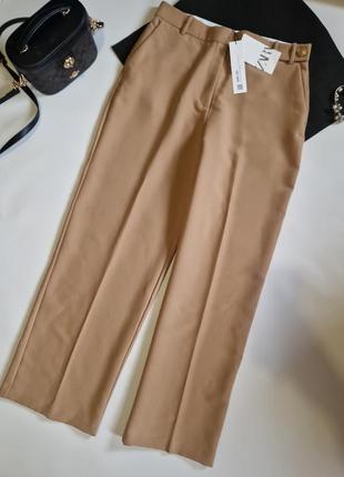 Zara брюки в цвете кемел рл широкие сток