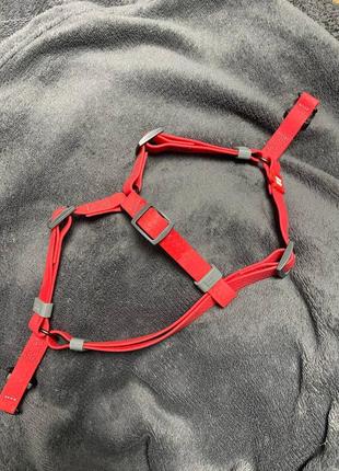 Шлея для собак waudog waterproof, металева пряжка-фастекс, червона розмір s