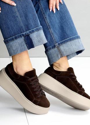 Натуральні кросівки на платформі 🌿 23650, quality