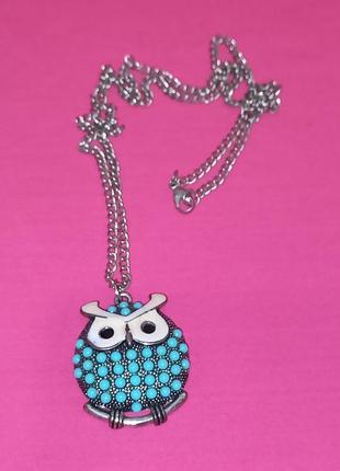 Сова филин кулон подвеска на цепочке