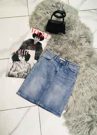 Джинсовая удлиненная юбка h&m