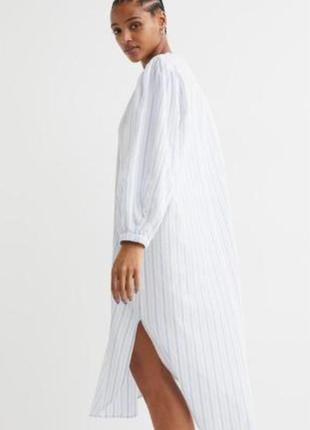 Новое хлопковое платье батал h&m платье хлопок кафтан миди пояс4 фото