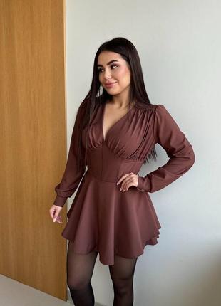 Женское платье комбинезон с имитацией корсета